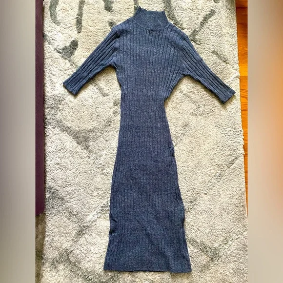 Skies Are Blue | Dresses | Zara Midi Ribbed Sweater Dress | Poshmark